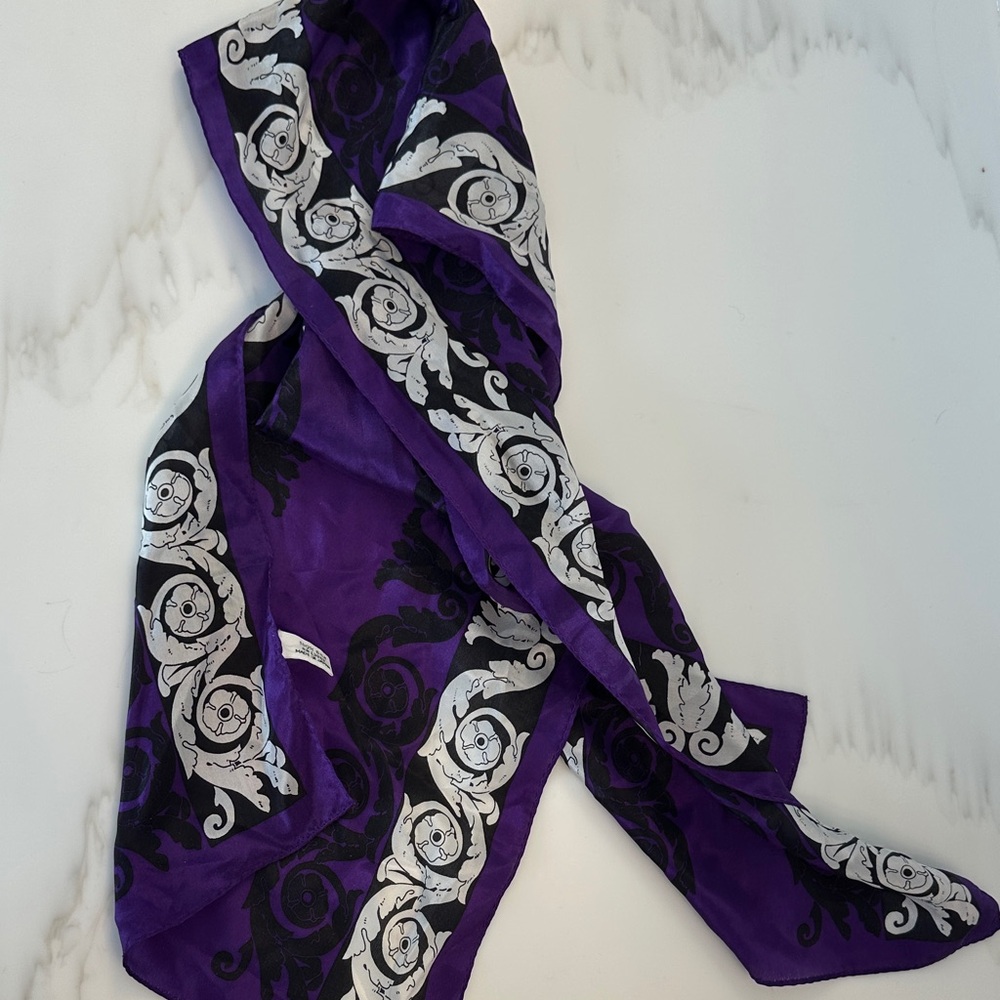 Silk Purple and Black Women's Scarf